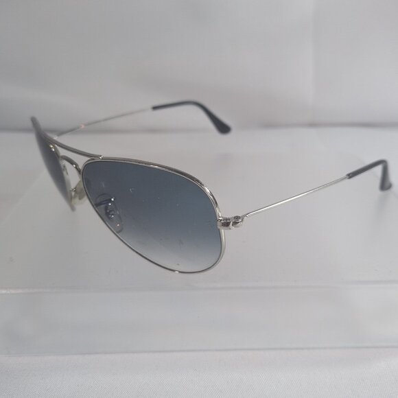 Ray Ban Aviator Silver 3025 003/3F Blue Gradient Sunglasses Italy 55014 2N - Picture 15 of 16